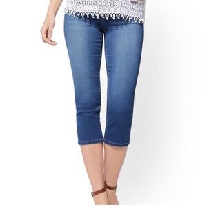 High Waist Cropped Dark Blue Leggings